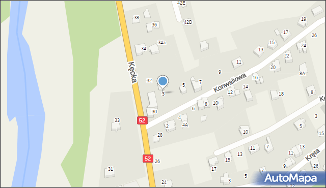 Czaniec, Konwaliowa, 3, mapa Czaniec