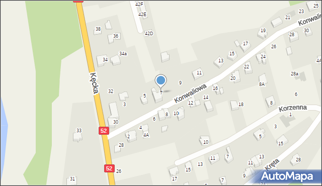 Czaniec, Konwaliowa, 7, mapa Czaniec