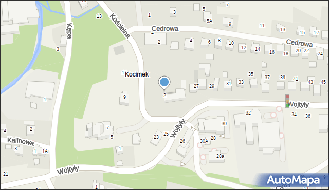 Czaniec, Kościelna, 2, mapa Czaniec