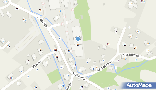 Czaniec, Kościelna, 28, mapa Czaniec