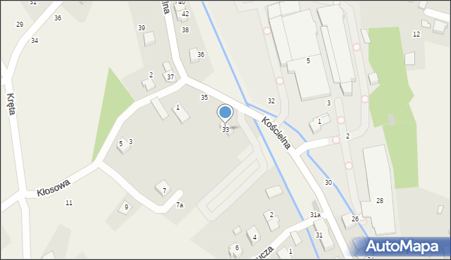 Czaniec, Kościelna, 33, mapa Czaniec