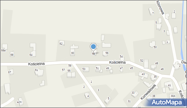 Czaniec, Kościelna, 58, mapa Czaniec