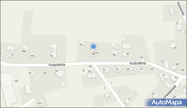 Czaniec, Kościelna, 60, mapa Czaniec