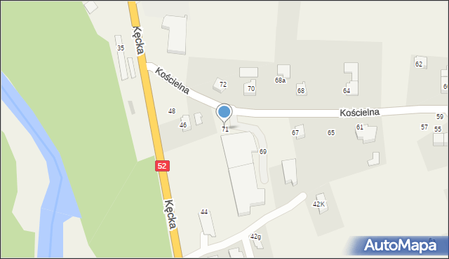 Czaniec, Kościelna, 71, mapa Czaniec