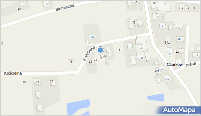 Czarków, Kościelna, 11, mapa Czarków