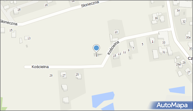 Czarków, Kościelna, 8, mapa Czarków