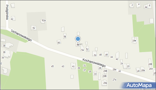 Czarna, Kochanowskiego Jana, 56, mapa Czarna