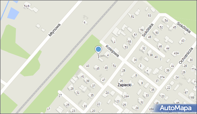 Czarna Białostocka, Kolejowa, 2, mapa Czarna Białostocka