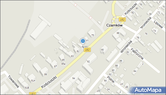 Czarnków, Kościuszki Tadeusza, gen., 79, mapa Czarnków