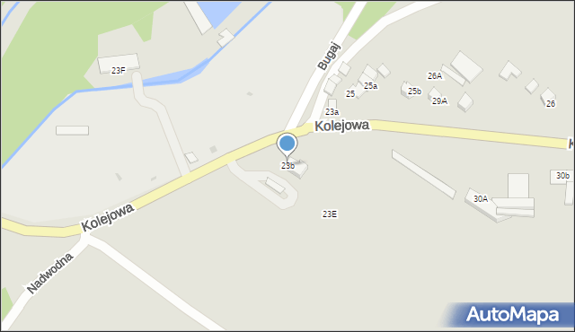 Czarny Dunajec, Kolejowa, 23b, mapa Czarny Dunajec