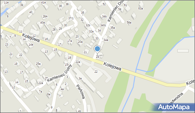 Czarny Dunajec, Kolejowa, 24, mapa Czarny Dunajec