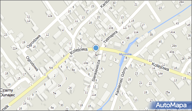 Czarny Dunajec, Kolejowa, 2a, mapa Czarny Dunajec