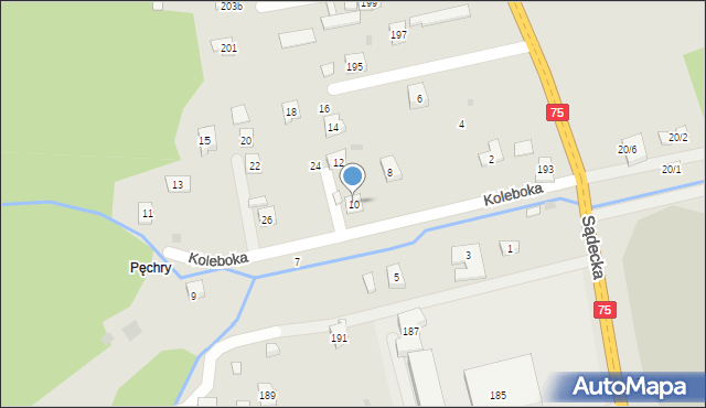 Czchów, Koleboka Franciszka, ks., 10, mapa Czchów