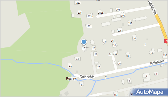 Czchów, Koleboka Franciszka, ks., 15, mapa Czchów