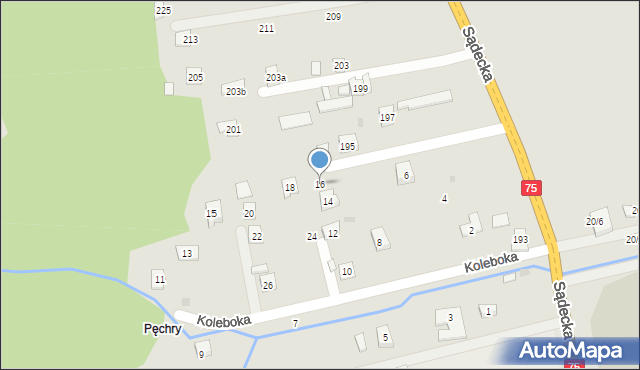 Czchów, Koleboka Franciszka, ks., 16, mapa Czchów