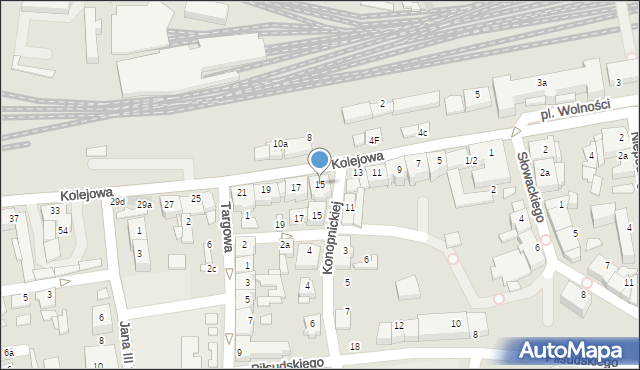 Czechowice-Dziedzice, Kolejowa, 15, mapa Czechowic-Dziedzic