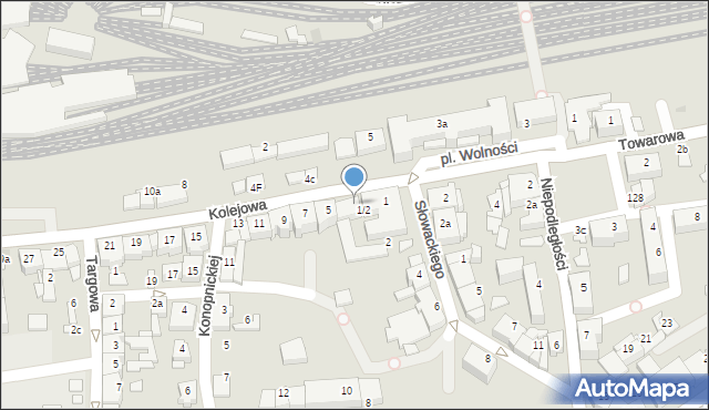 Czechowice-Dziedzice, Kolejowa, 3, mapa Czechowic-Dziedzic