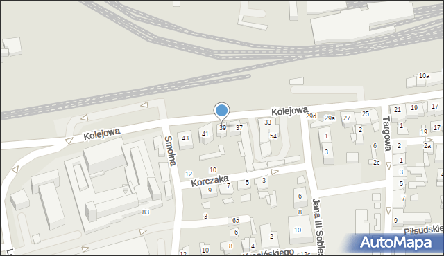 Czechowice-Dziedzice, Kolejowa, 39, mapa Czechowic-Dziedzic