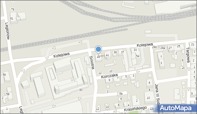 Czechowice-Dziedzice, Kolejowa, 43, mapa Czechowic-Dziedzic