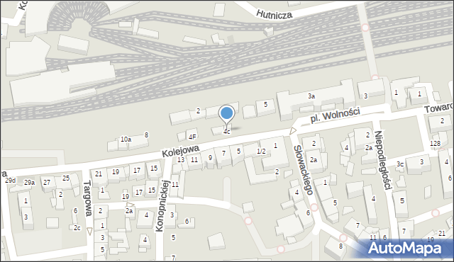 Czechowice-Dziedzice, Kolejowa, 4c, mapa Czechowic-Dziedzic