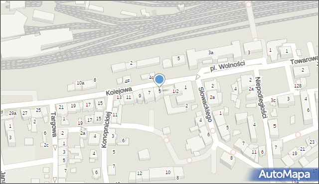 Czechowice-Dziedzice, Kolejowa, 5, mapa Czechowic-Dziedzic