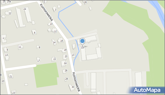 Czechowice-Dziedzice, Komorowicka, 11t, mapa Czechowic-Dziedzic