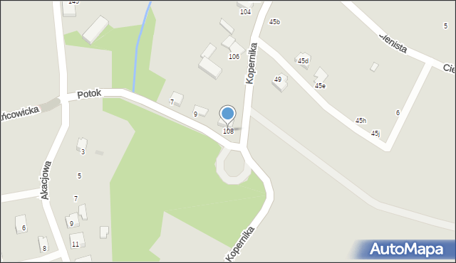 Czechowice-Dziedzice, Kopernika Mikołaja, 108, mapa Czechowic-Dziedzic