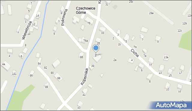 Czechowice-Dziedzice, Kopernika Mikołaja, 37, mapa Czechowic-Dziedzic