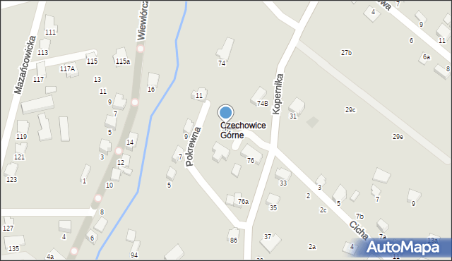 Czechowice-Dziedzice, Kopernika Mikołaja, 76c, mapa Czechowic-Dziedzic