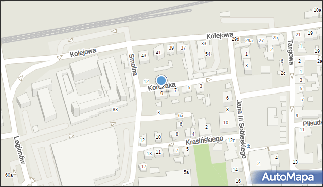 Czechowice-Dziedzice, Korczaka Janusza, 9, mapa Czechowic-Dziedzic