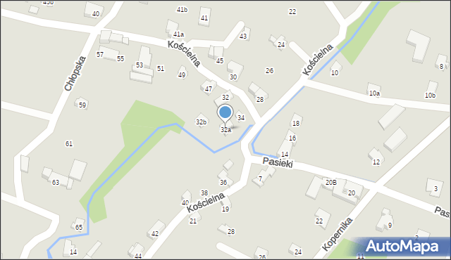 Czechowice-Dziedzice, Kościelna, 32a, mapa Czechowic-Dziedzic