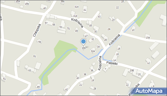 Czechowice-Dziedzice, Kościelna, 32b, mapa Czechowic-Dziedzic