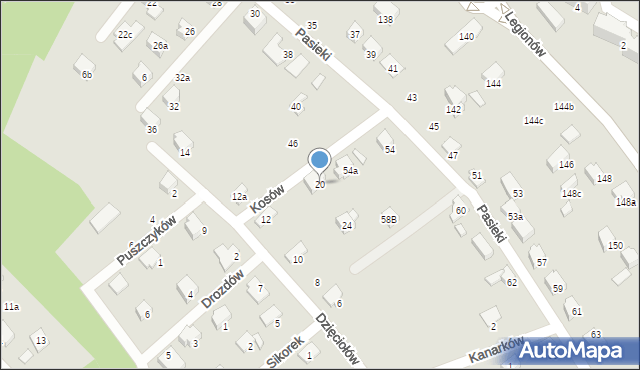 Czechowice-Dziedzice, Kosów, 5, mapa Czechowic-Dziedzic