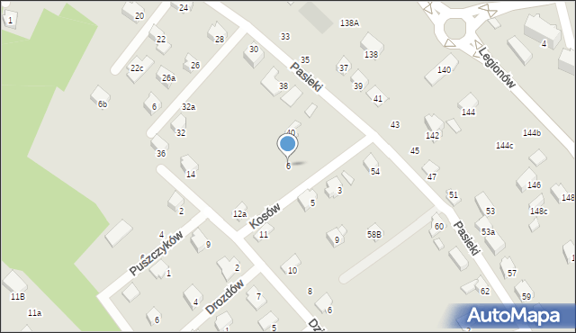 Czechowice-Dziedzice, Kosów, 6, mapa Czechowic-Dziedzic