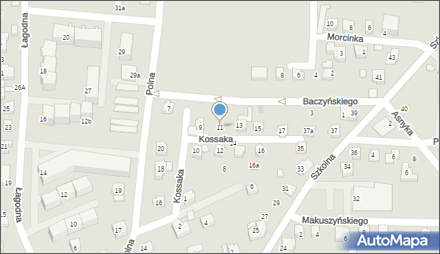 Czechowice-Dziedzice, Kossaka Wojciecha, 11, mapa Czechowic-Dziedzic