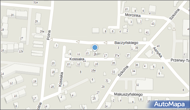 Czechowice-Dziedzice, Kossaka Wojciecha, 15, mapa Czechowic-Dziedzic