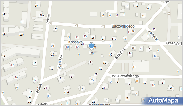 Czechowice-Dziedzice, Kossaka Wojciecha, 16a, mapa Czechowic-Dziedzic