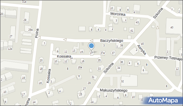 Czechowice-Dziedzice, Kossaka Wojciecha, 17, mapa Czechowic-Dziedzic