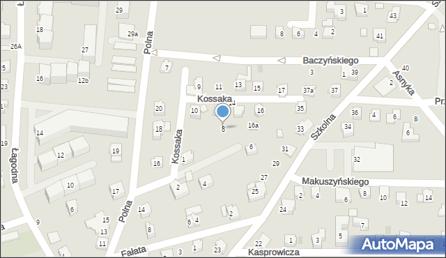 Czechowice-Dziedzice, Kossaka Wojciecha, 8, mapa Czechowic-Dziedzic