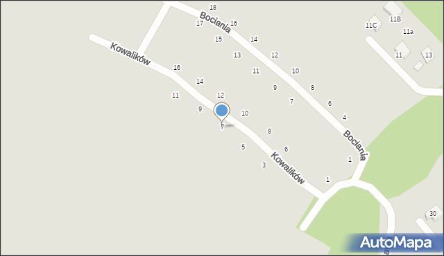 Czechowice-Dziedzice, Kowalików, 7, mapa Czechowic-Dziedzic