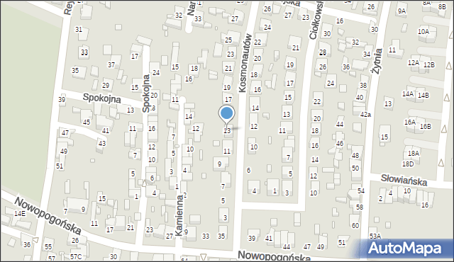 Czeladź, Kosmonautów, 13, mapa Czeladź