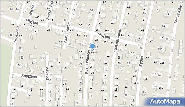 Czeladź, Kosmonautów, 22, mapa Czeladź