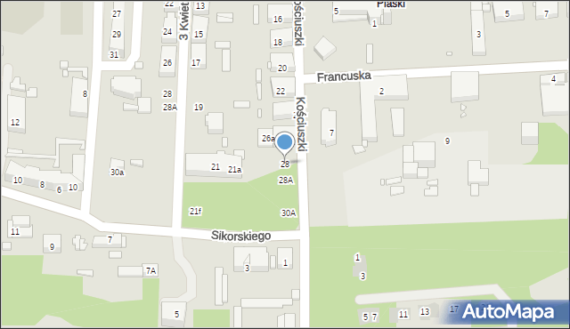 Czeladź, Kościuszki Tadeusza, gen., 28, mapa Czeladź