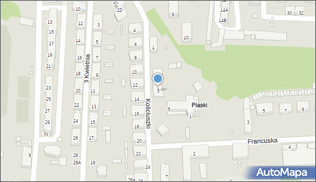 Czeladź, Kościuszki Tadeusza, gen., 3, mapa Czeladź