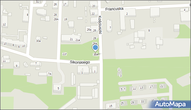 Czeladź, Kościuszki Tadeusza, gen., 30A, mapa Czeladź