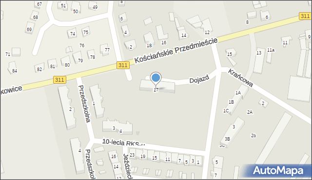 Czempiń, Kościańskie Przedmieście, 17, mapa Czempiń