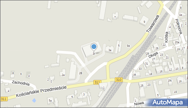 Czempiń, Kościańskie Przedmieście, 1c, mapa Czempiń