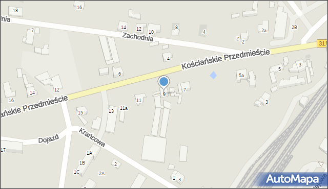 Czempiń, Kościańskie Przedmieście, 9, mapa Czempiń