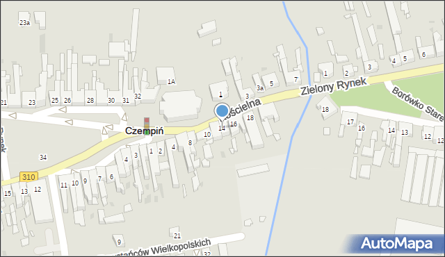 Czempiń, Kościelna, 14, mapa Czempiń