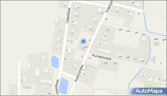 Czerlejno, Kostrzyńska, 11, mapa Czerlejno